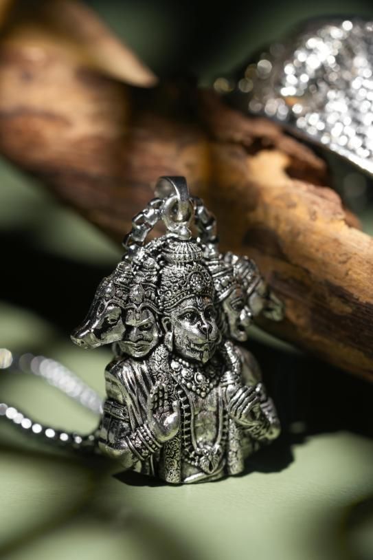 5-Mukhi Hanuman Kada with 5-Munjai Hanumna Pendant with Chain